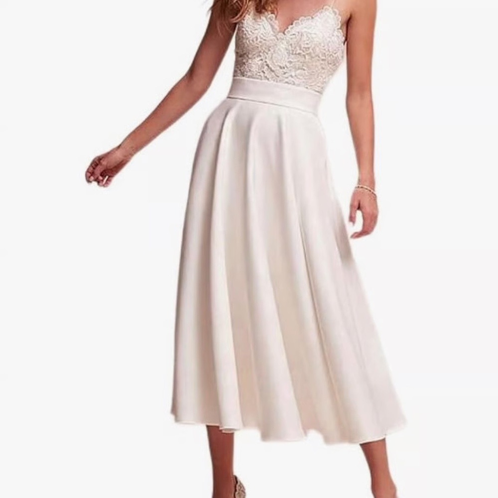 NWT Midi Length A-Line Civil Wedding Dress w/ Pockets